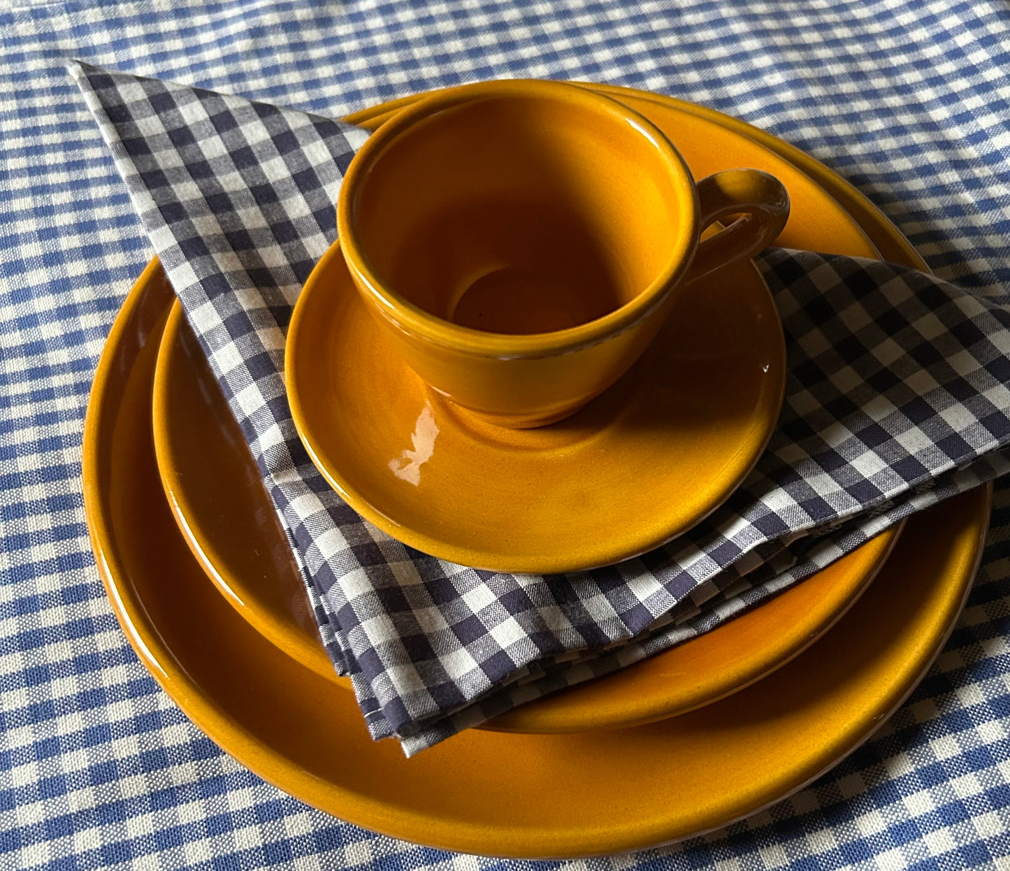Tasse et soucoupe à café (Poterie artisanale 1980)