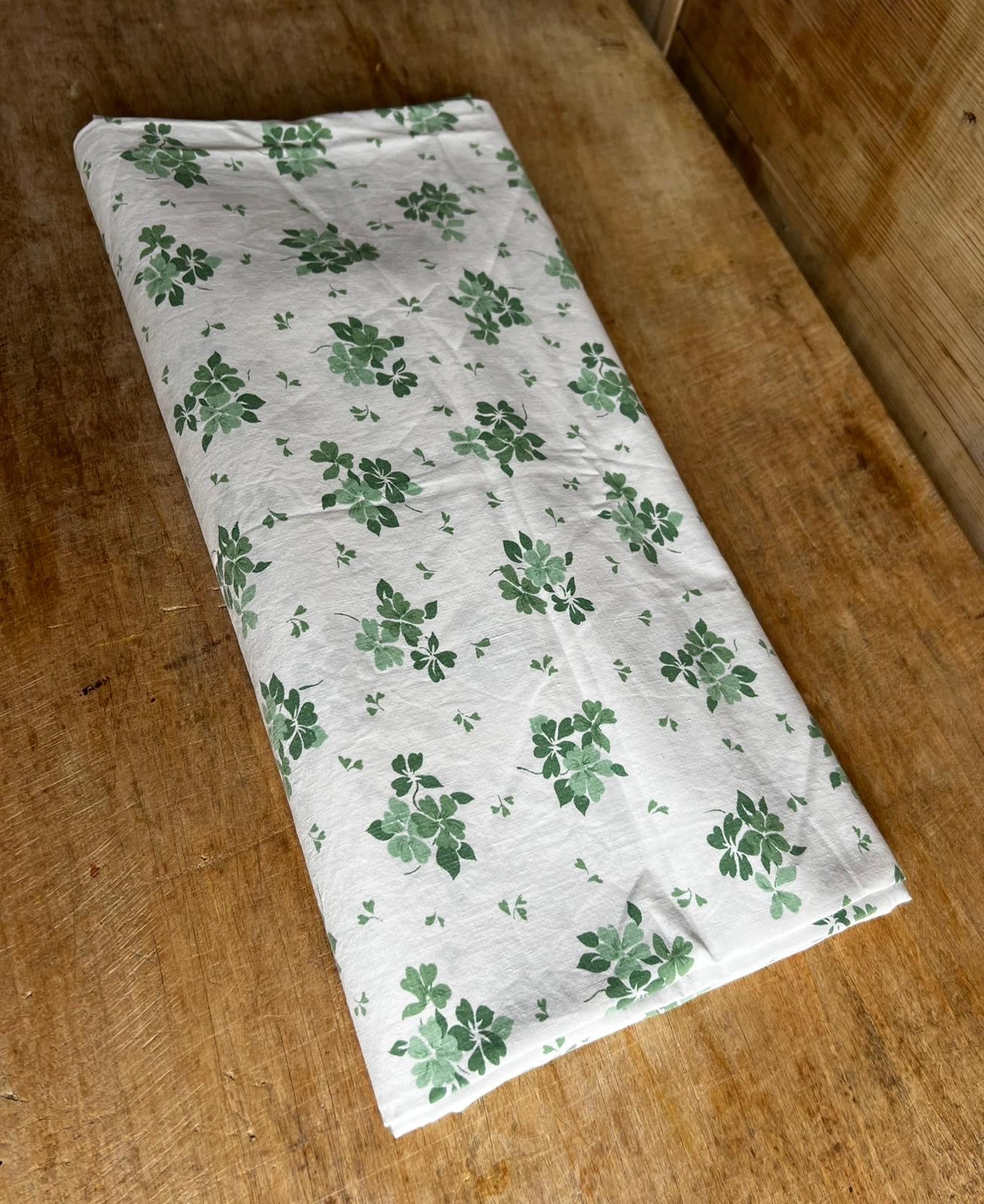 Nappe vintage coton motif vert