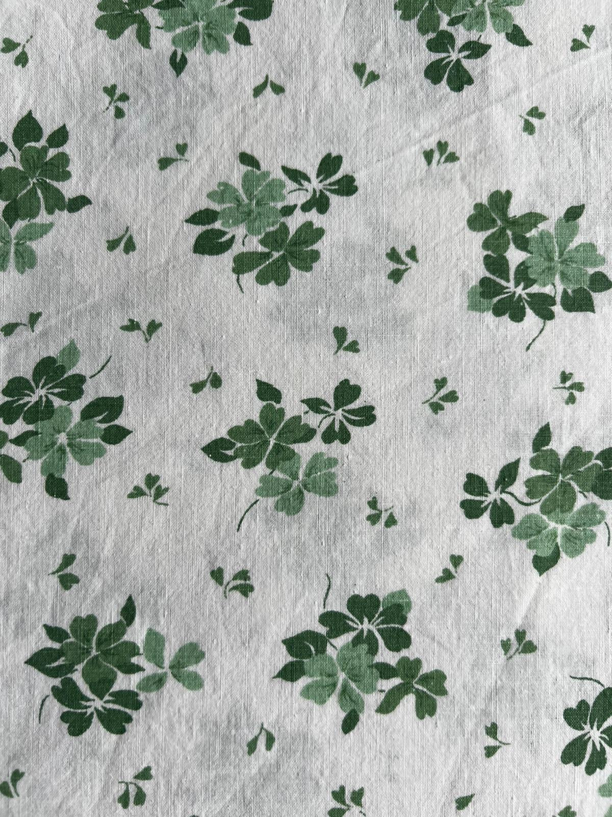 Nappe vintage coton motif vert