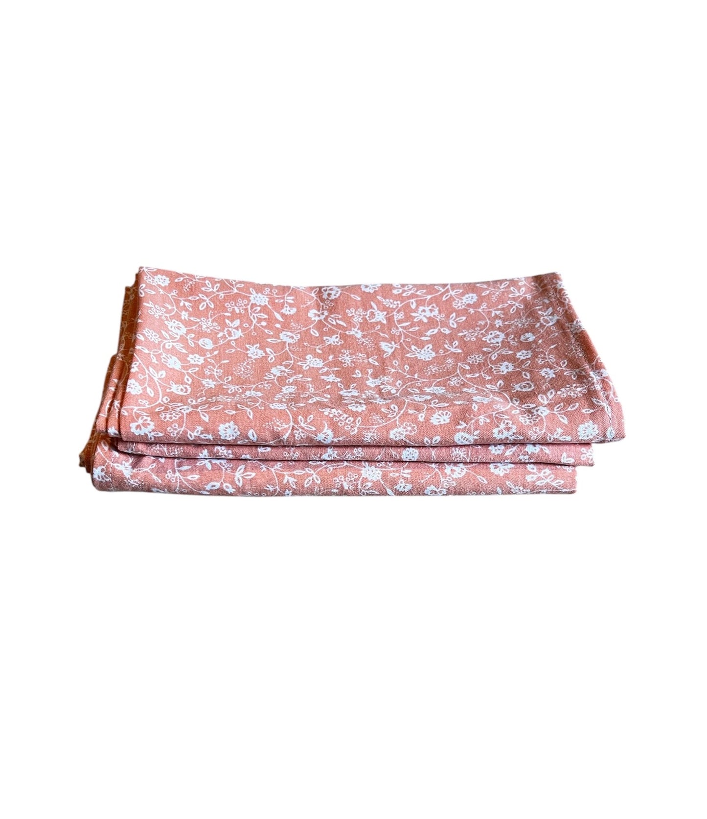 Serviette de table vintage orange fleur