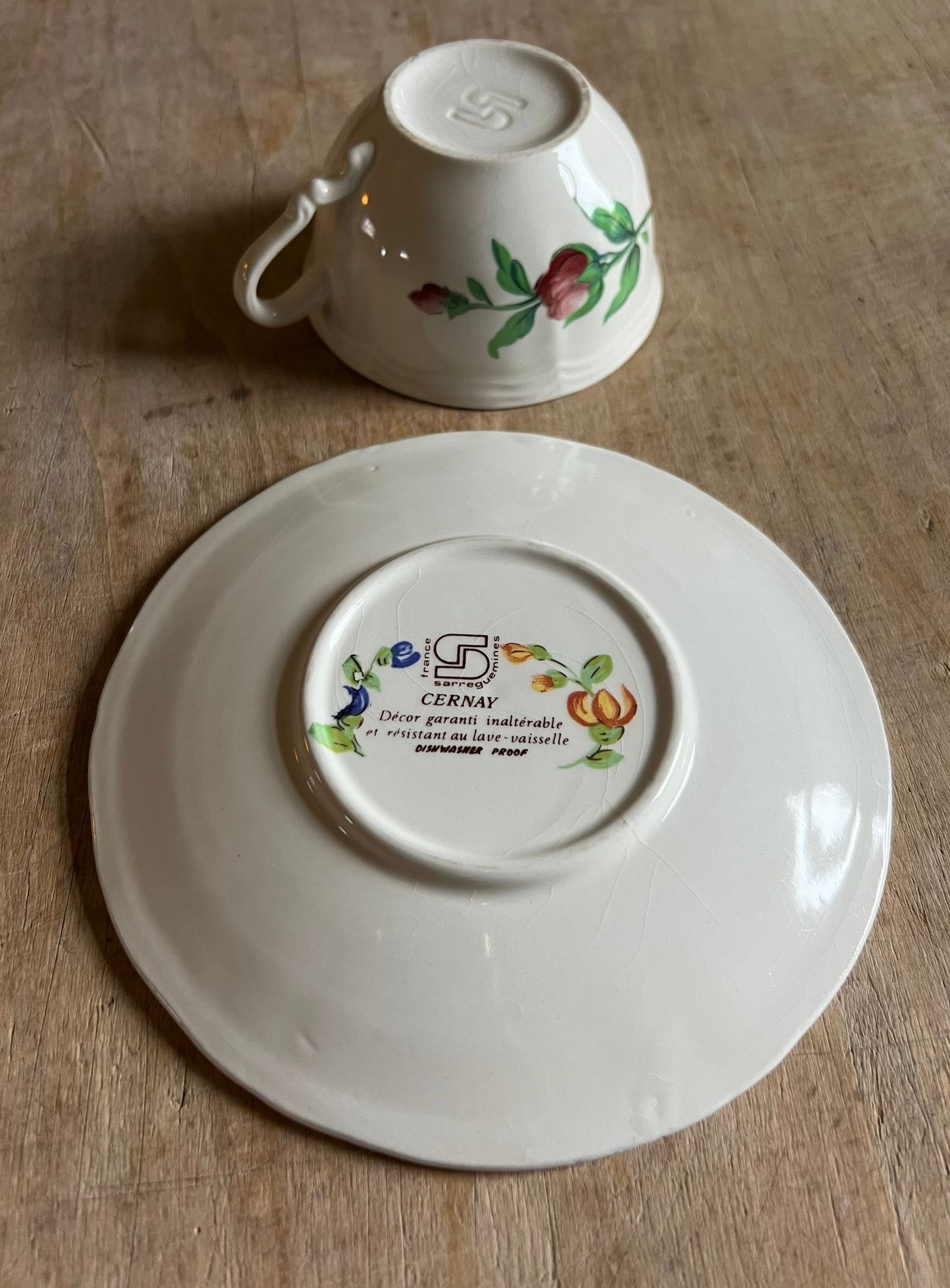 Tasse et soucoupe Sarreguemines