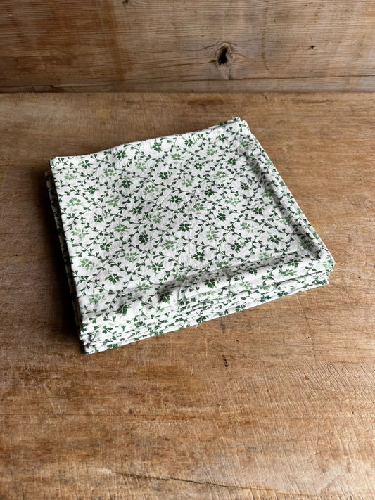 Serviette de table vintage motif vert