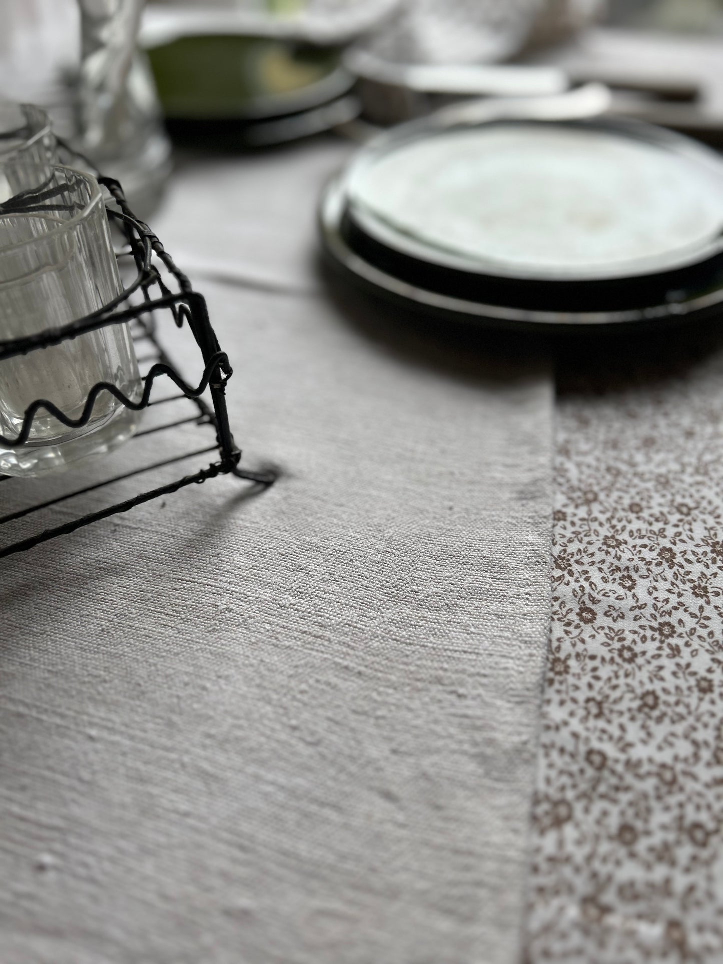 Nappe centre de table en chanvre