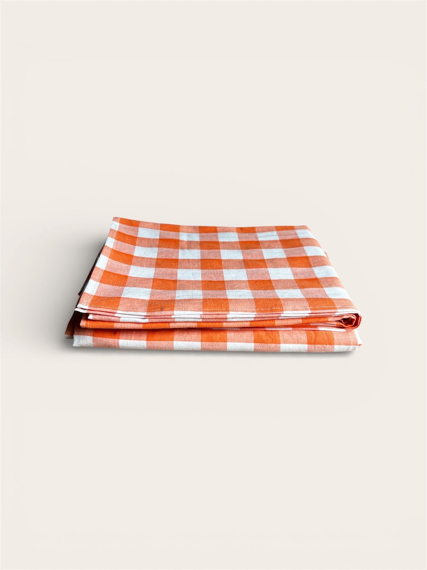 Nappe vintage coton vichy orange