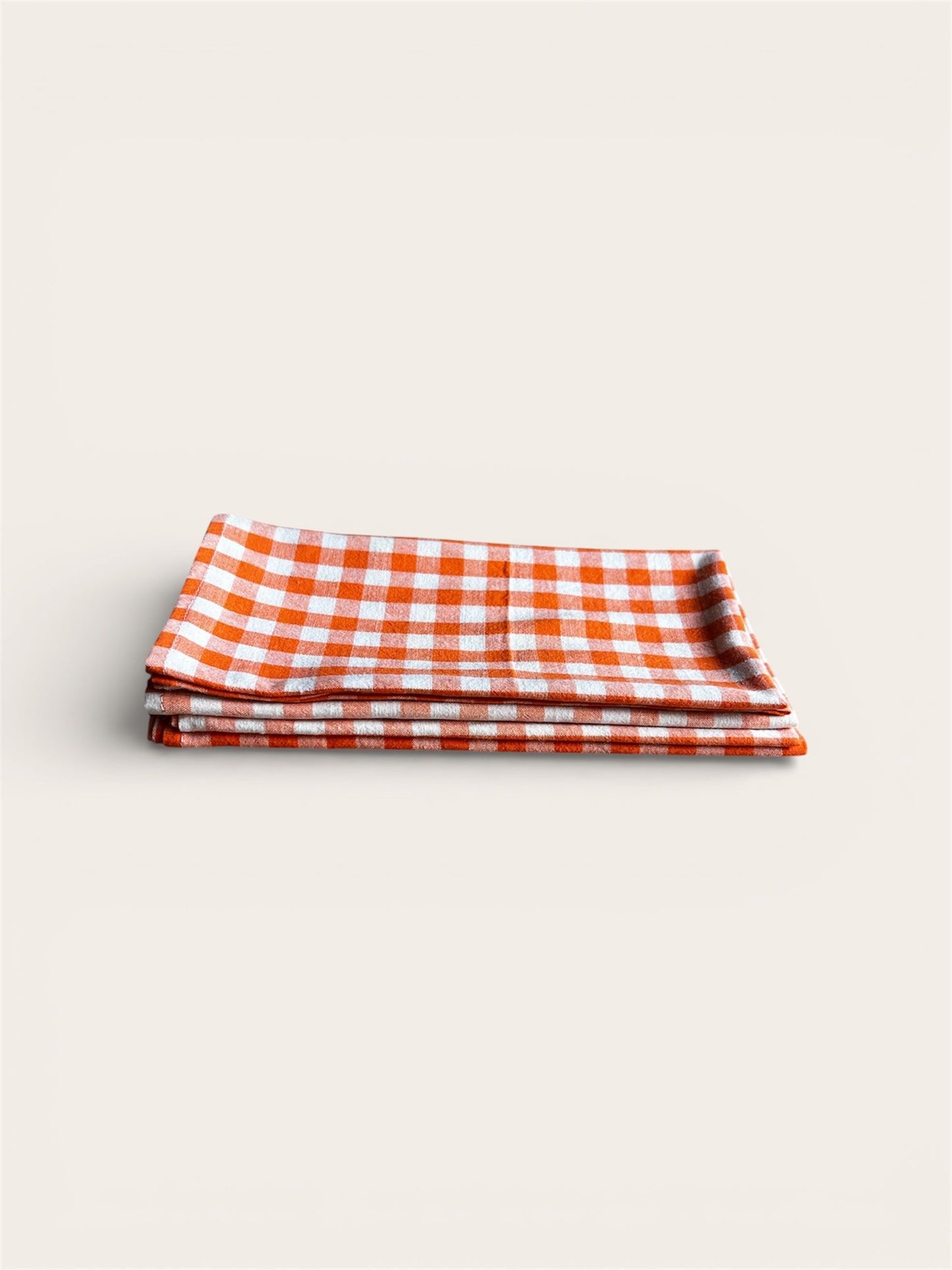 Serviette coton vichy orange