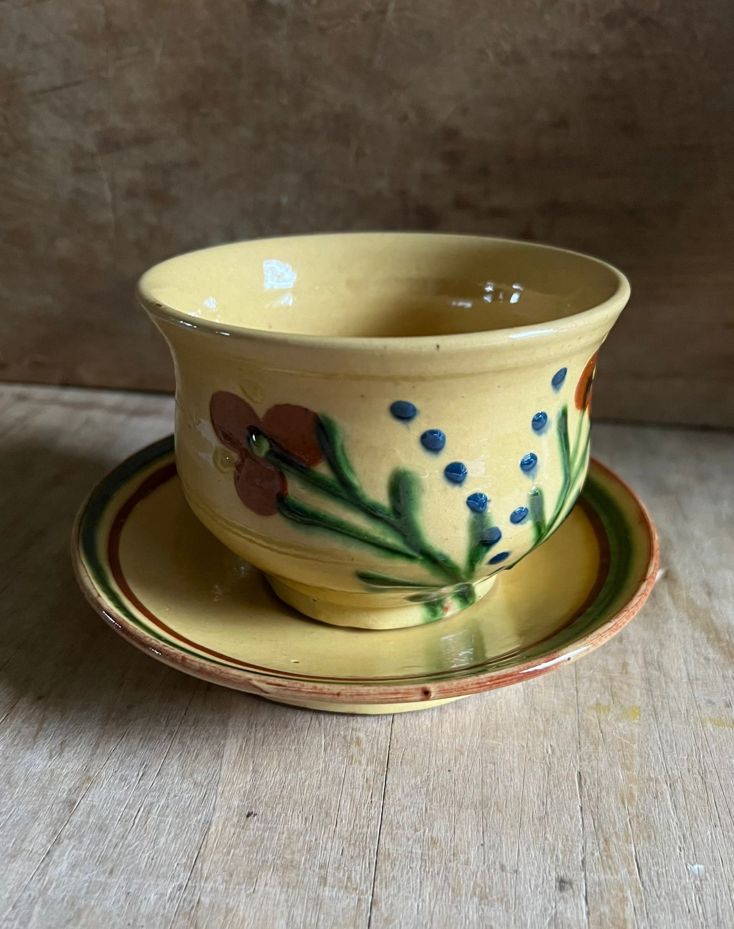 Tasse et soucoupe poterie artisale