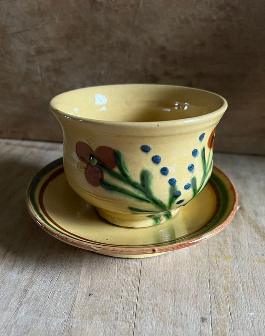 Tasse et soucoupe poterie artisale