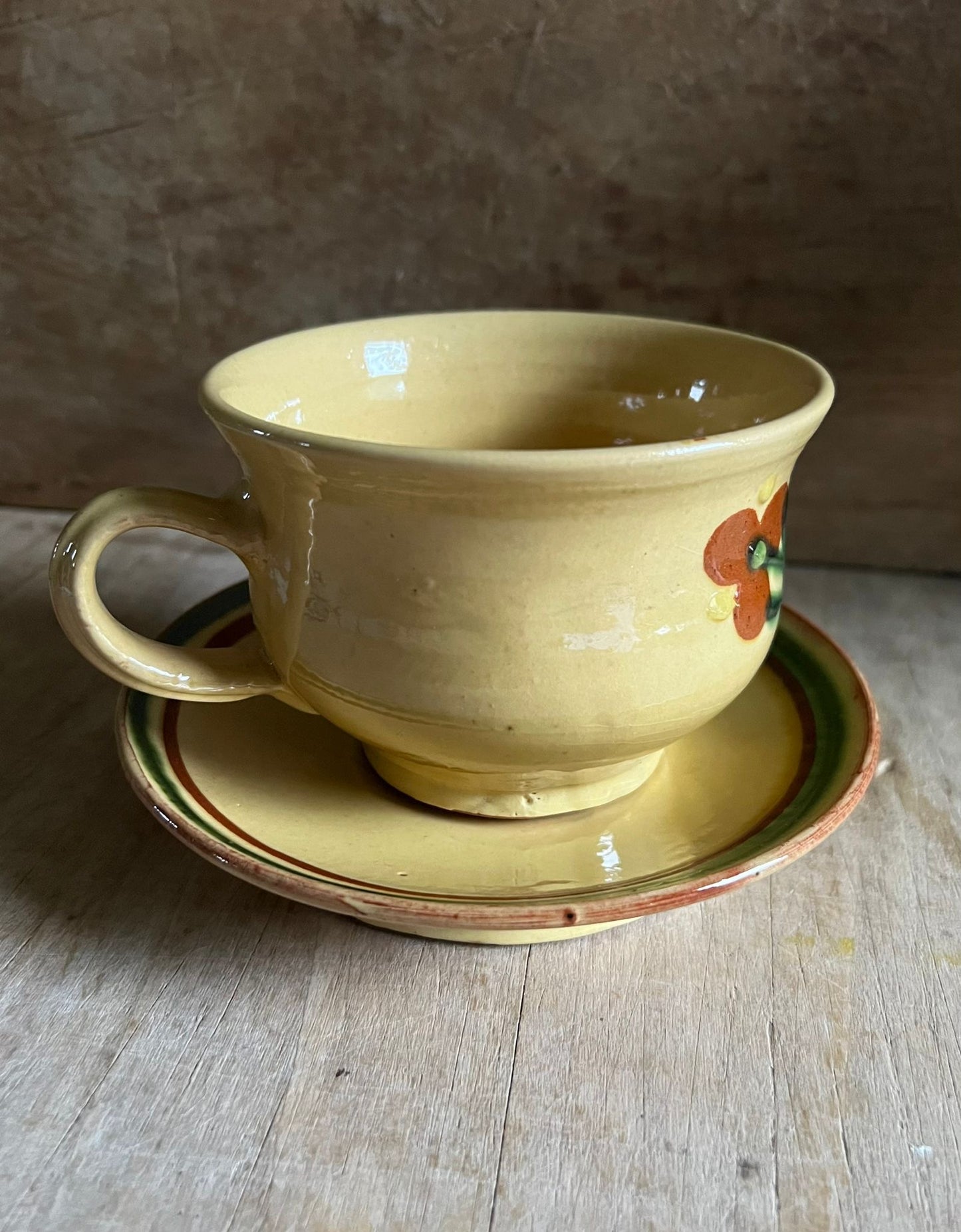 Tasse et soucoupe poterie artisale